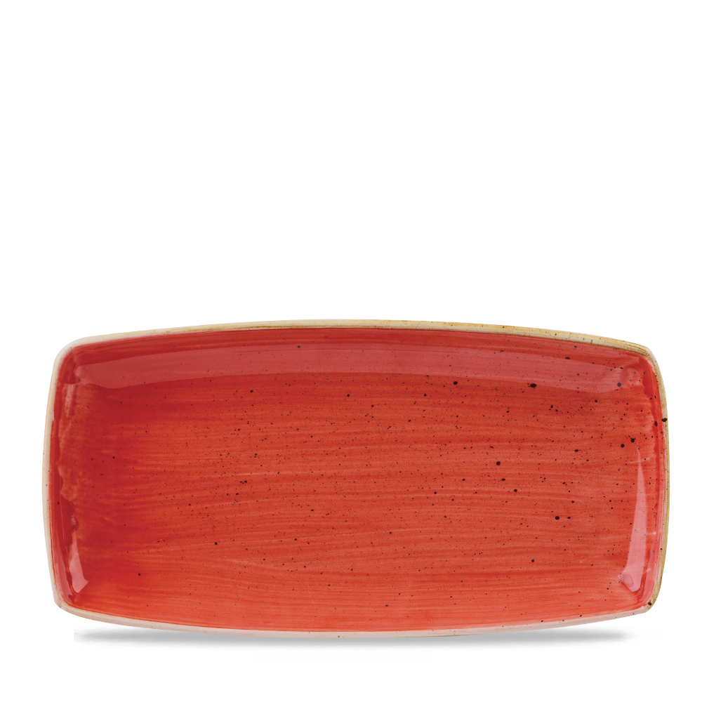 Churchill Super Vitrified Stonecast Berry Red Oblong Platte 34,5cm, 6 Stück