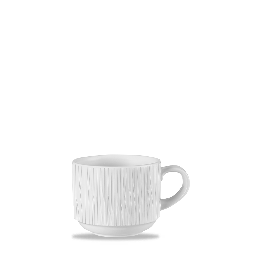 Churchill Super Vitrified Bambus Stapelbare Tasse 22Cl, 12 Stück, Weiß, Rund