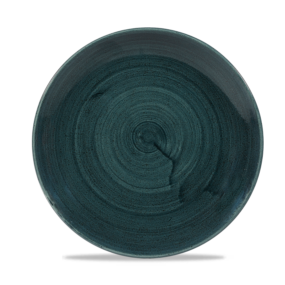 Churchill Super Vitrified Stonecast Patina Rustic Teal Flache Coup Teller, 21,7 cm, 12 Stück