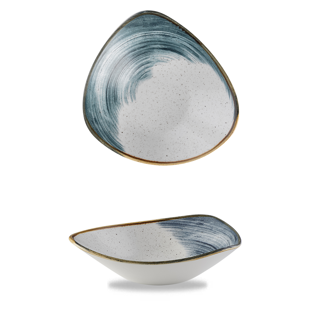 Churchill Super Vitrified Stonecast Accents Blueberry Bowl Dreieck, 23.5 cm / 60 cl, 12 Stück