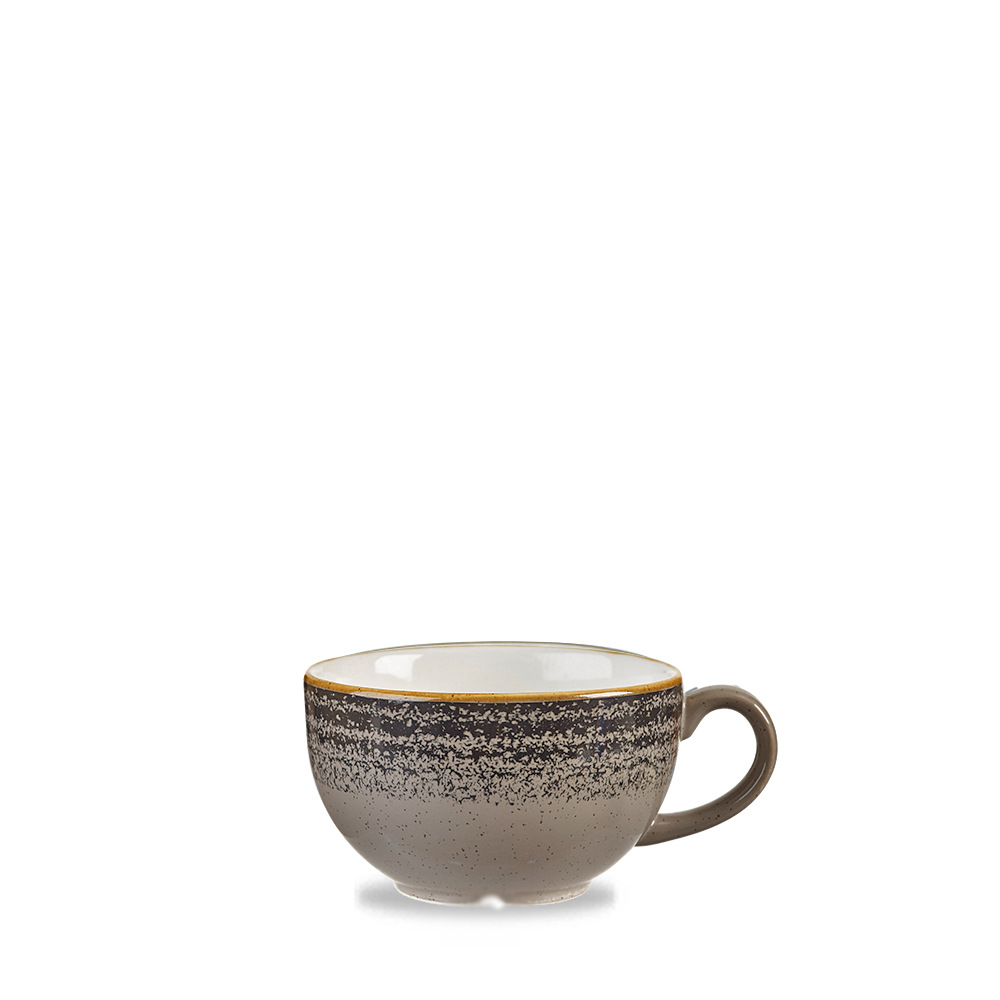 Churchill Super Vitrified Studio Prints Homespun Cappuccino Tasse 22,7Cl, 12 Stück, Kohleschwarz, Rund