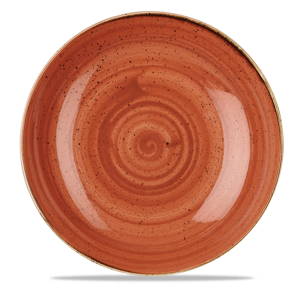 Churchill Super Vitrified Stonecast Orange Teller Tief Coup 31cm, 6 Stück, Gewürzorange, Rund