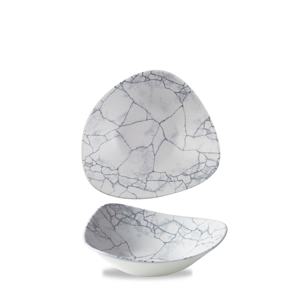 Churchill Super Vit Studio Prints Kintsugi Schale Dreieckig 25,3cm/60cl, 12 Stück, Perlgrau