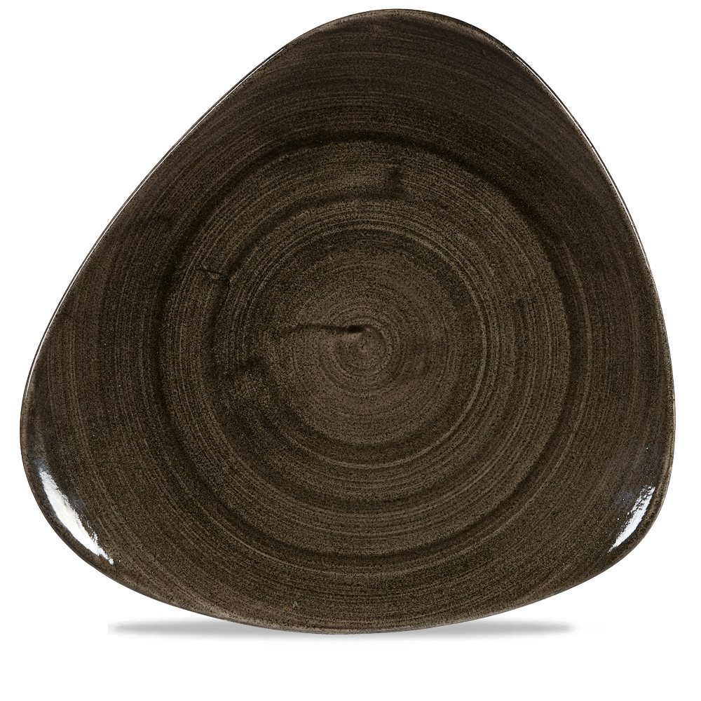 Churchill Super Vitrified Stonecast Patina Iron Black Dreiecksteller, 31,1 cm, 6 Stück