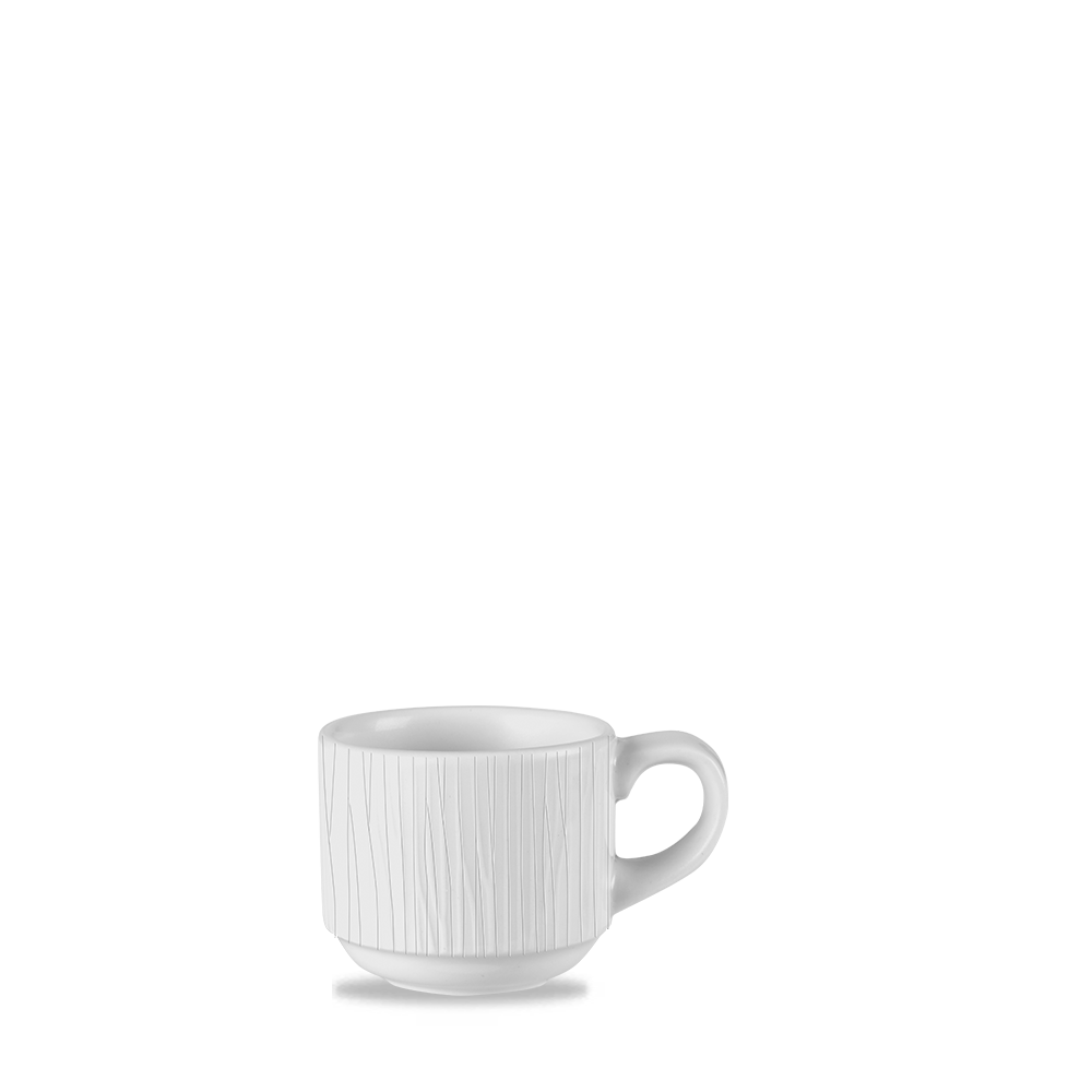 Churchill Super Vitrified Bambus Stapelbare Tasse, 9,5Cl, 12 Stück, Weiß, Rund