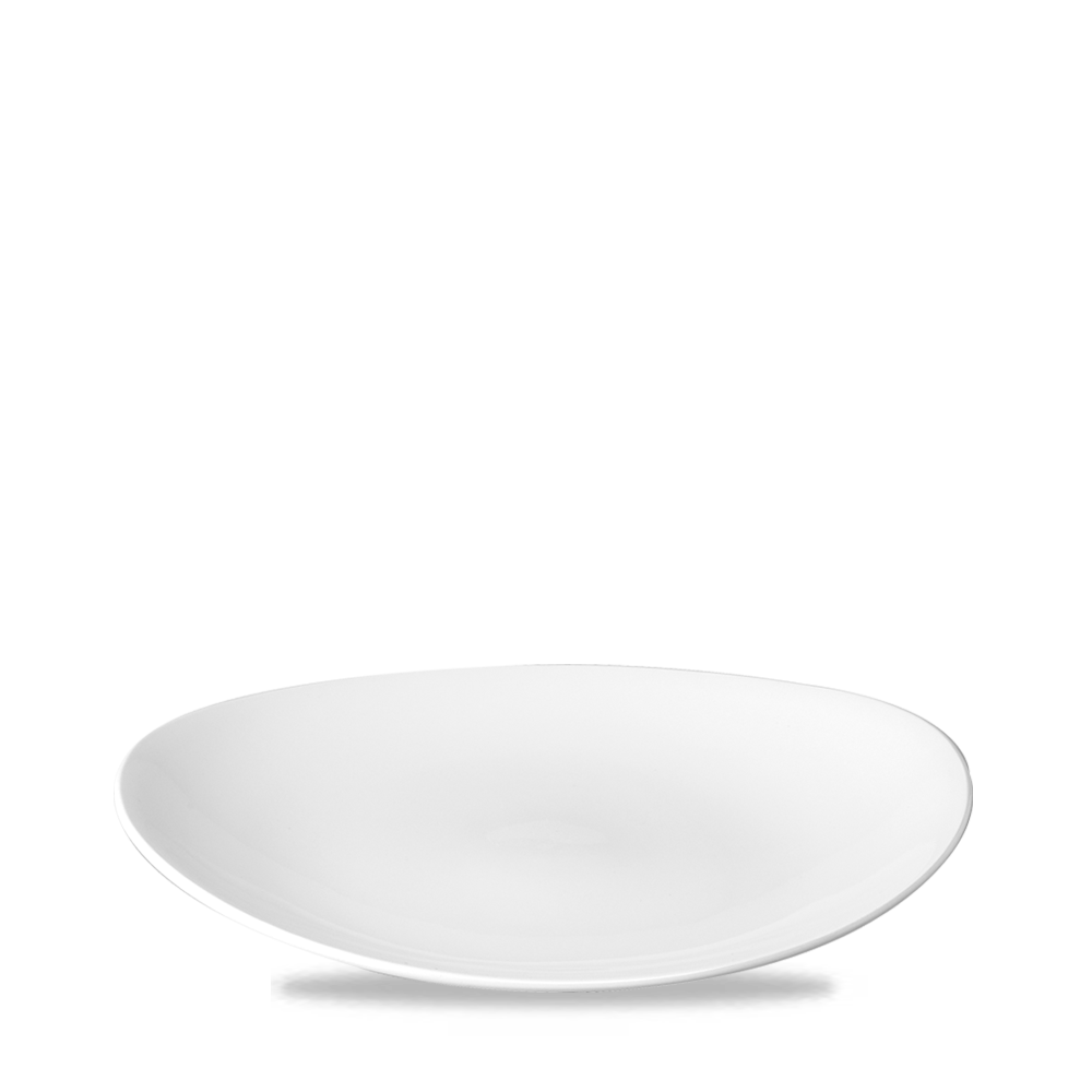 Churchill Super Vitrified Orbit Oval Coup Teller, 23 cm, 12 Stück, Weiß