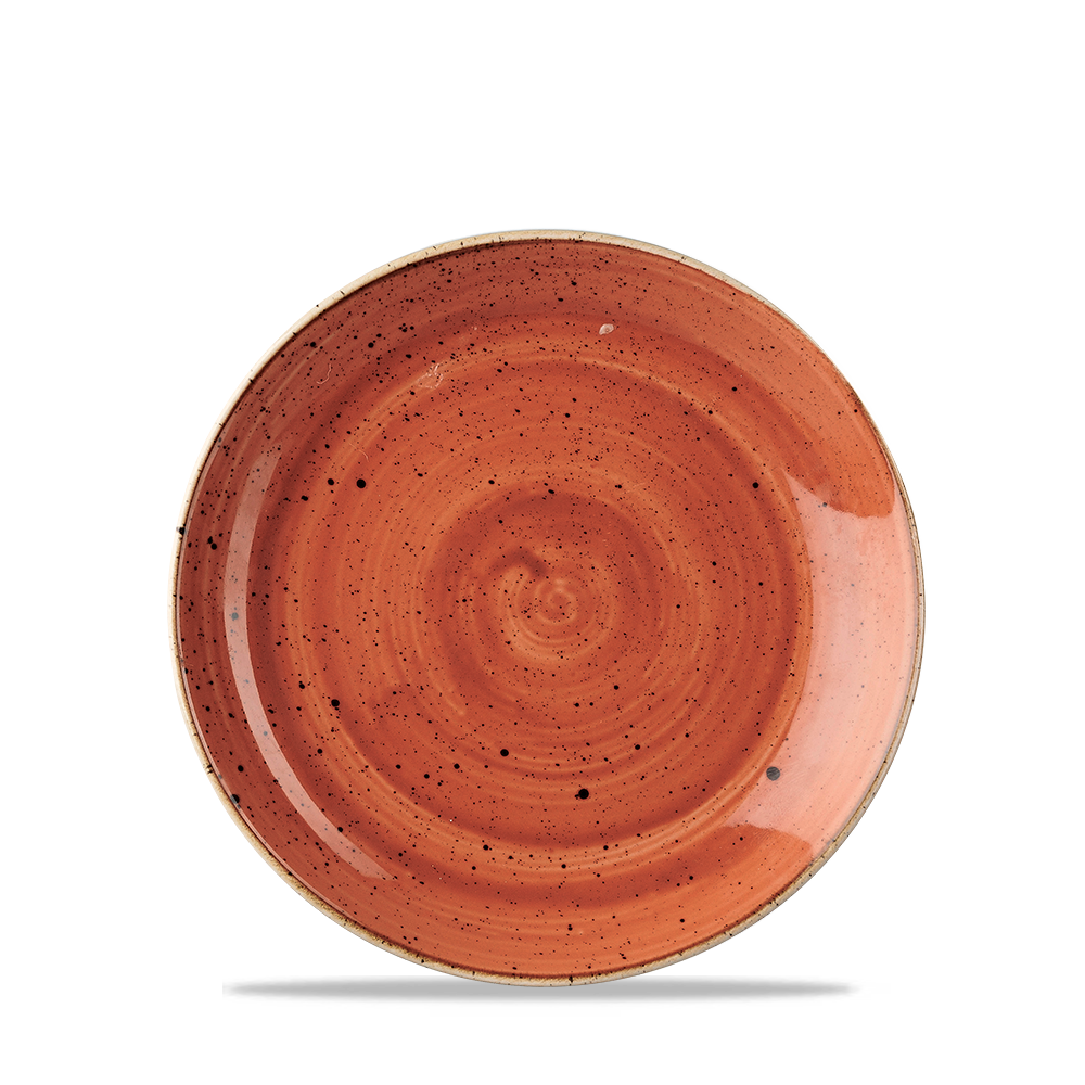 Churchill Super Vitrified Stonecast Orange Flache Coup Teller, 16,5 cm, 12 Stück