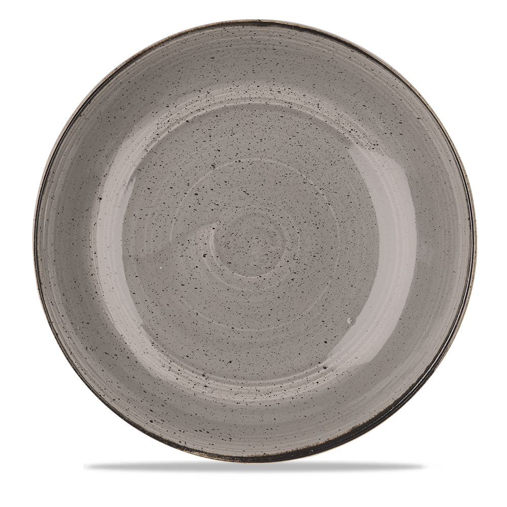 Churchill Super Vitrified Stonecast Peppercorn Teller Tief Coup 31cm, 6 Stück, Pfeffergries Rund