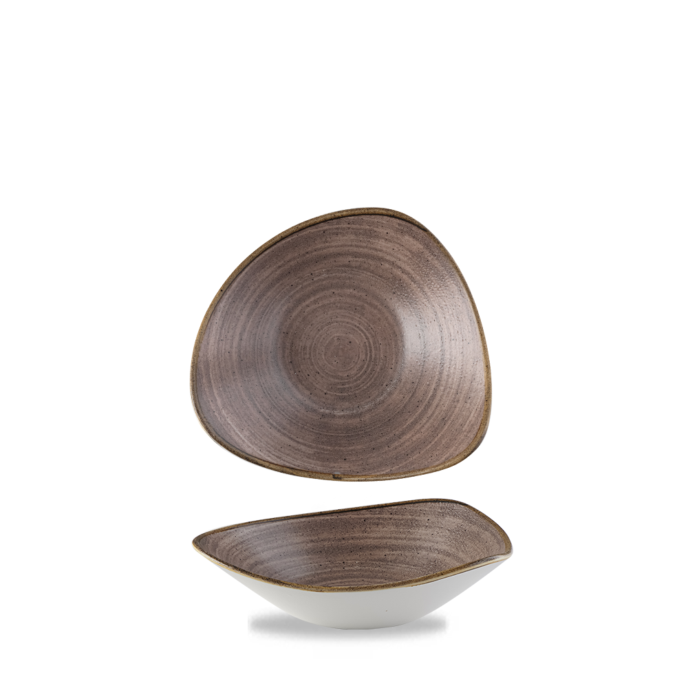 Churchill Stonecast Raw Brown Bowl Dreieck, 23.5 cm / 60 cl, 12 Stück