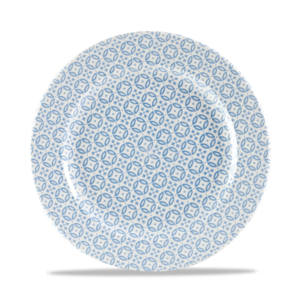 Churchill Super Vitrified Moresque Prints Moresque Blue Flache Teller 27,6 cm, 12 Stück Moresque Blau Rund