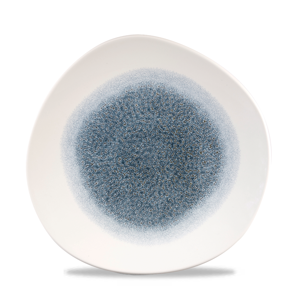 Churchill Super Vitrified Studio Prints Raku Topaz Blue Teller Organisch 26,4cm, 12 Stück