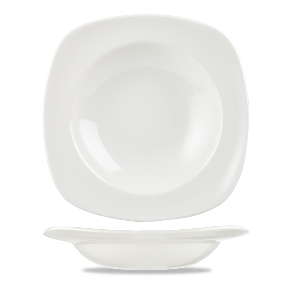 Churchill Super Vitrified Quadrat Pasta Bowl, 28cm, 12 Stück, Weiß