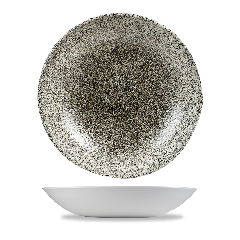 Churchill Super Vitrified Studio Prints Raku Raku Quartz Black Teller Tief Coup 24,8cm, 12 Stück Raku Quartz Schwarz Rund