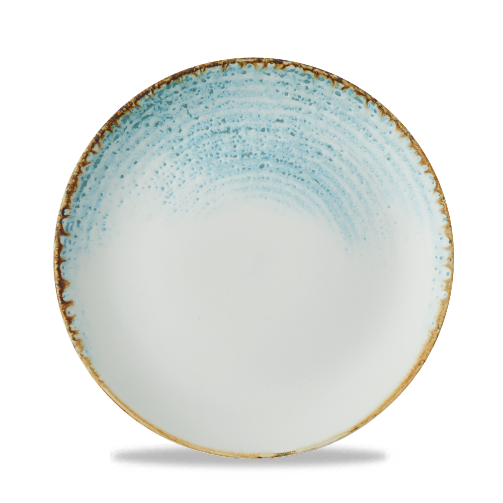 Churchill Super Vit Studio Prints Homespun Accents Flache Coup Teller, 12 Stück, 21,7 cm, Aquamarin, Rund