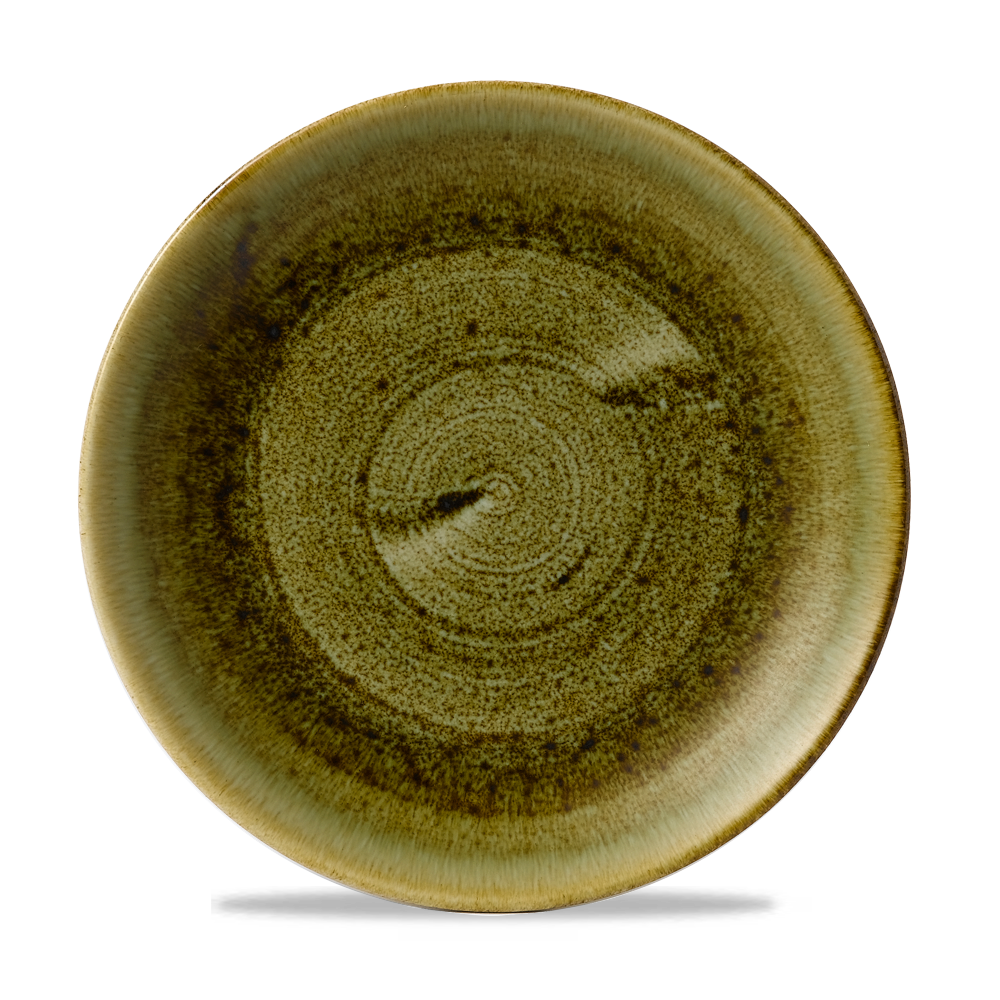 Churchill Super Vitrified Stonecast Plume Green Flache Coup Teller, 28,8 cm, 12 Stück, Olive, Rund