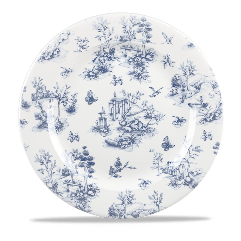 Churchill Super Vitrified Vintage Prints Prag Toile Flache Teller 30,5 cm, 6 Stück