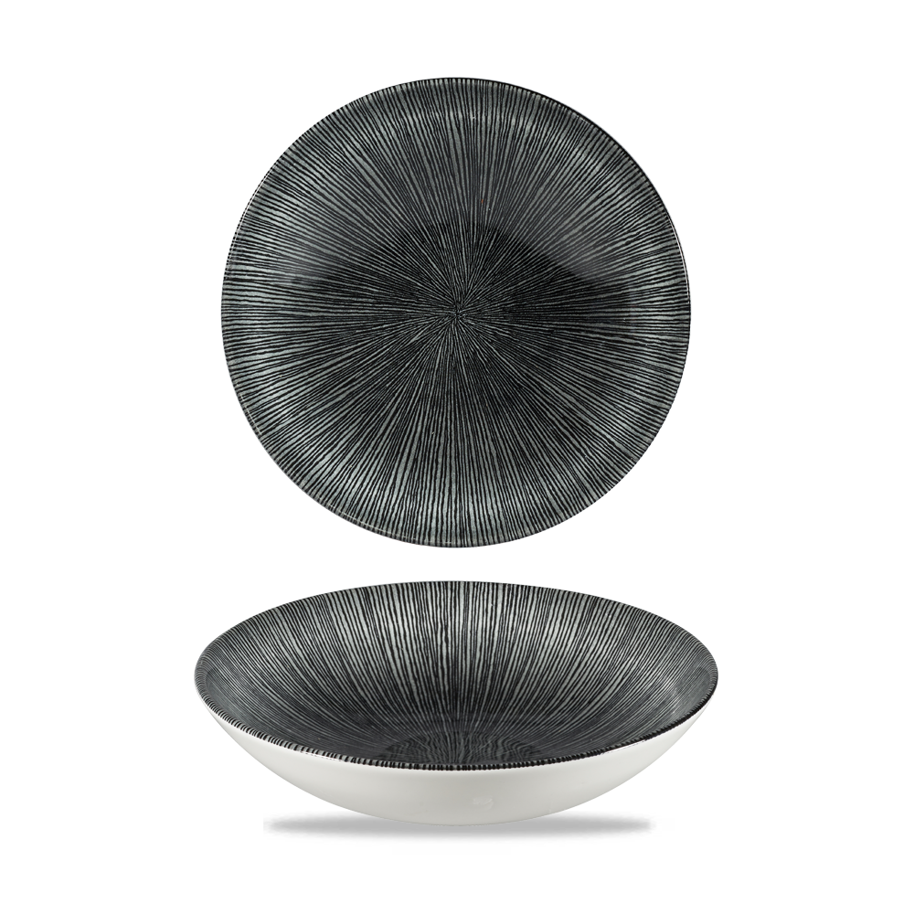 Churchill Studio Prints Agano Black Teller Tief Coup 18,2cm, 12 Stück