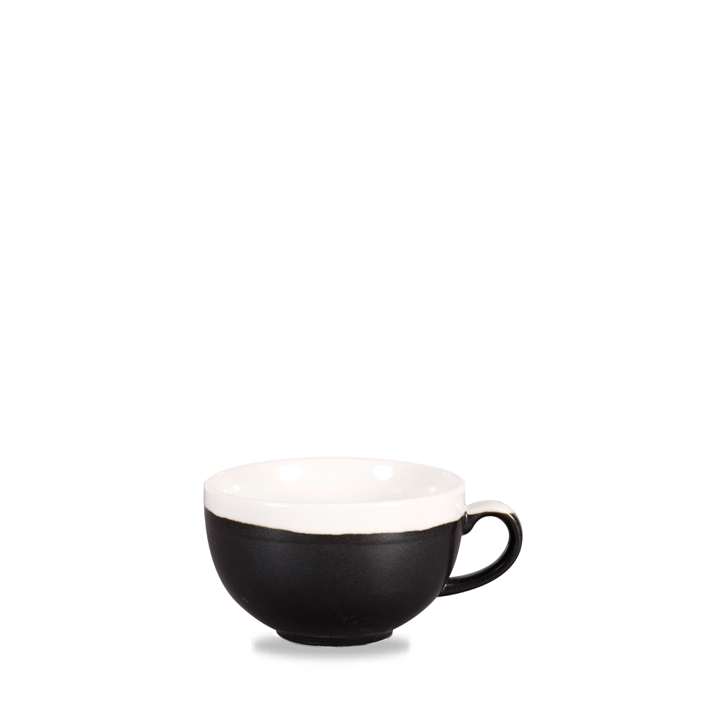 Churchill Super Vitrified Monochrome Onyx Schwarz Cappuccino Tasse 34Cl, 12 Stück