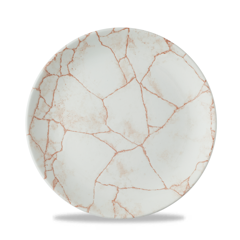Churchill Super Vit Studio Prints Kintsugi Flache Coup Teller, 21,7 cm, 12 Stück, Koralle, Rund