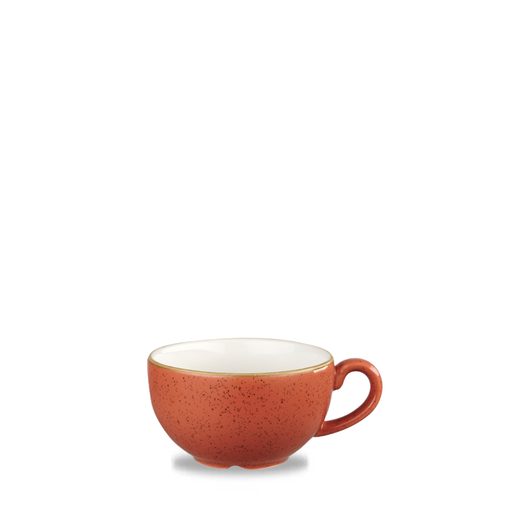 Churchill Super Vitrified Stonecast Orange Cappuccino Tasse 34Cl, 12 Stück, Gewürzorange, Rund