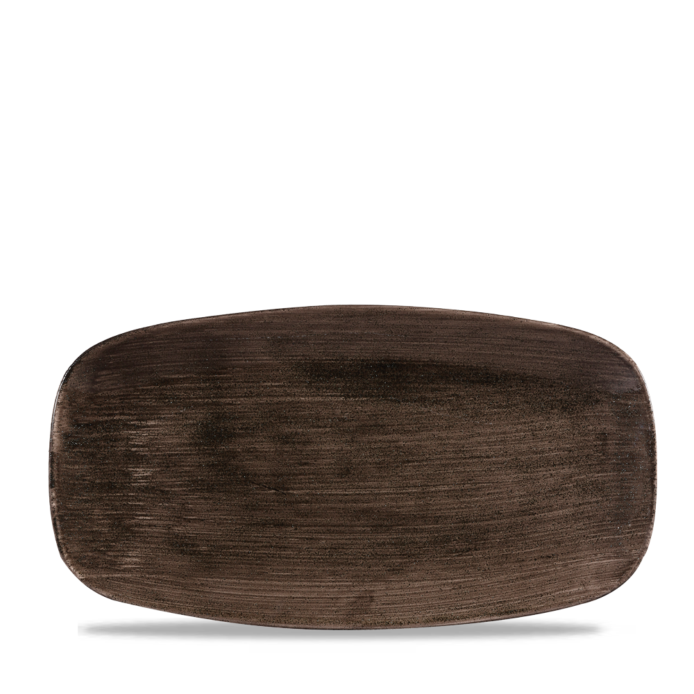 Churchill Super Vitrified Stonecast Patina Platte, 6 Stück, Rechteckig, 35,5 x 18,9 cm, Eisen Schwarz