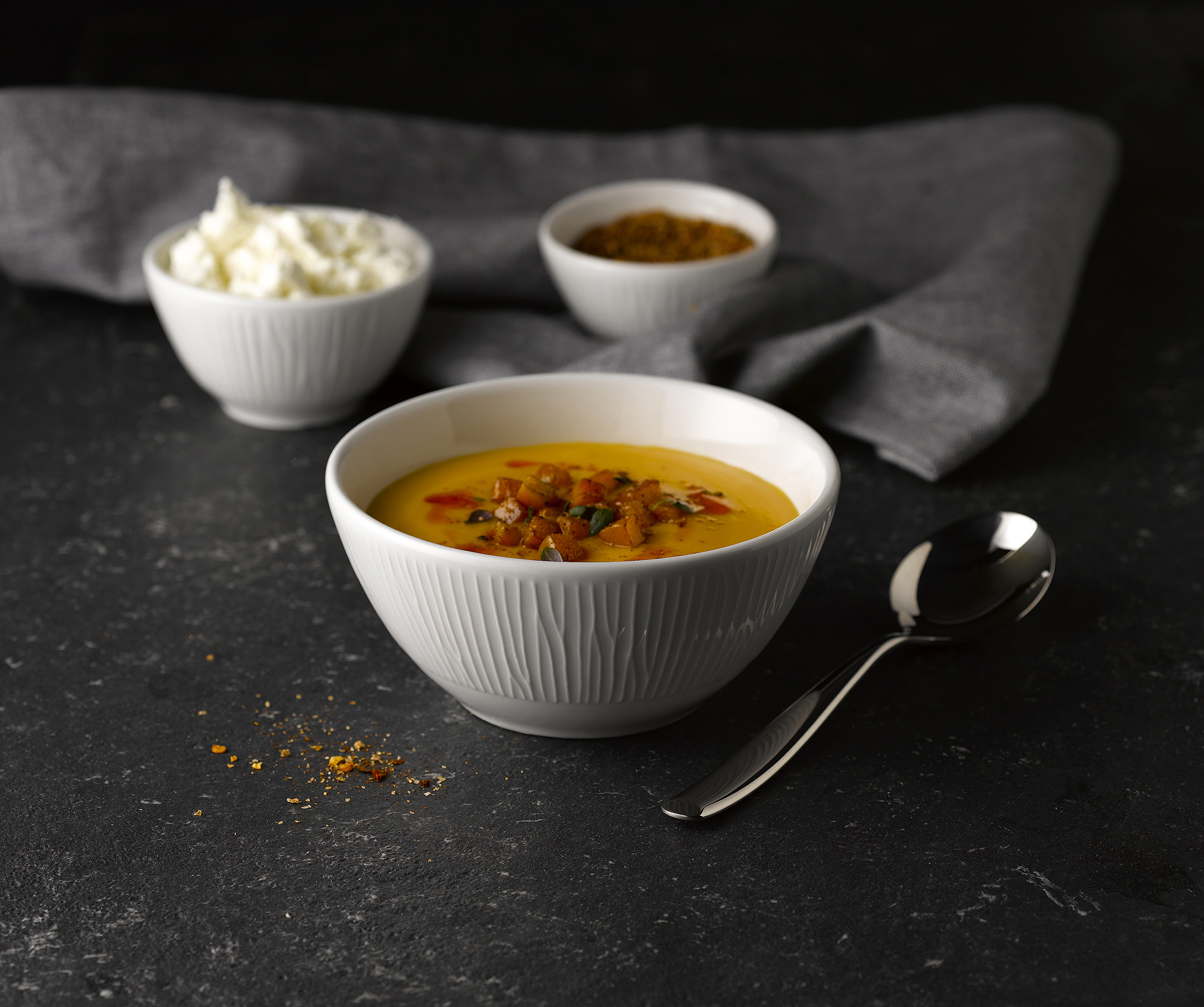 Churchill Super Vitrified Bambus Schale, tief, 10,2x5,9 cm, 12 Stück, weiß, rund