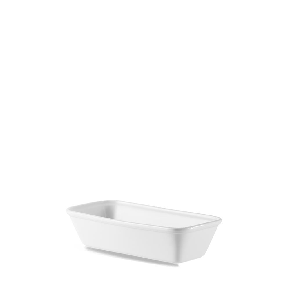 Churchill Super Vitrified Counter Serve Rechteckiger Porzellanbehälter, 25x12cm, 1L, 4 Stück, Weiß