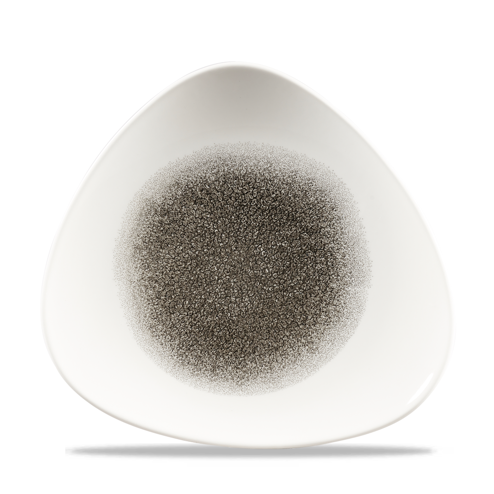 Churchill Super Vitrified Studio Prints Raku Quartz Black Teller Dreieckig 22,9cm, 12 Stück