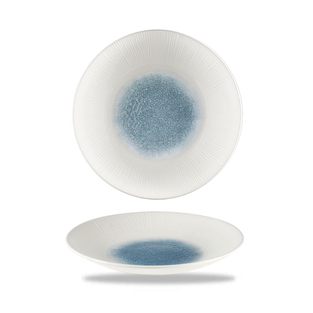 Churchill Super Vitrified Bambus Raku Topaz Blau Tief Coup Teller, 25 cm, 12 Stück