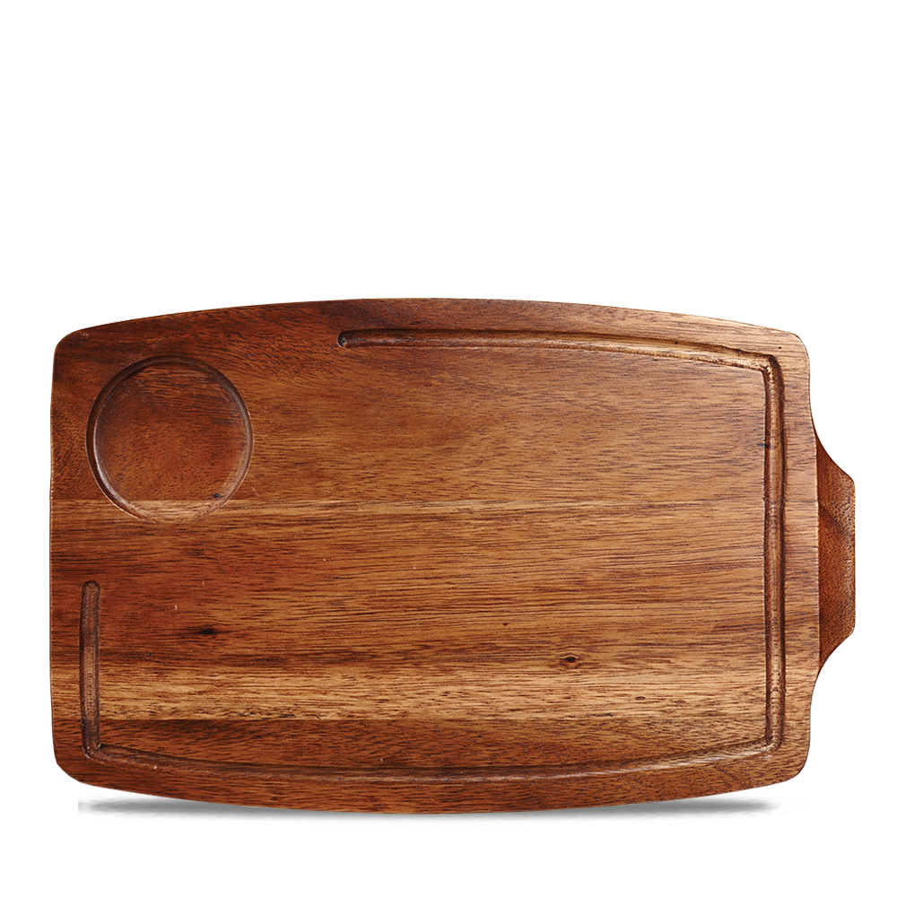 Churchill Holz Servierbrett Rechteckig 34x22cm, 6 Stück, braunes Akazienholz