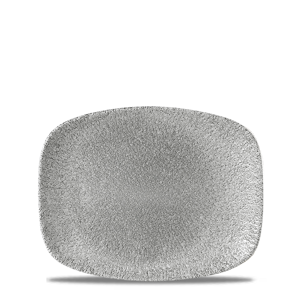 Churchill Super Vitrified Studio Prints Raku Jasper Grey Chefs Oblong Plate 26.1X20.2Cm, 12 Stück