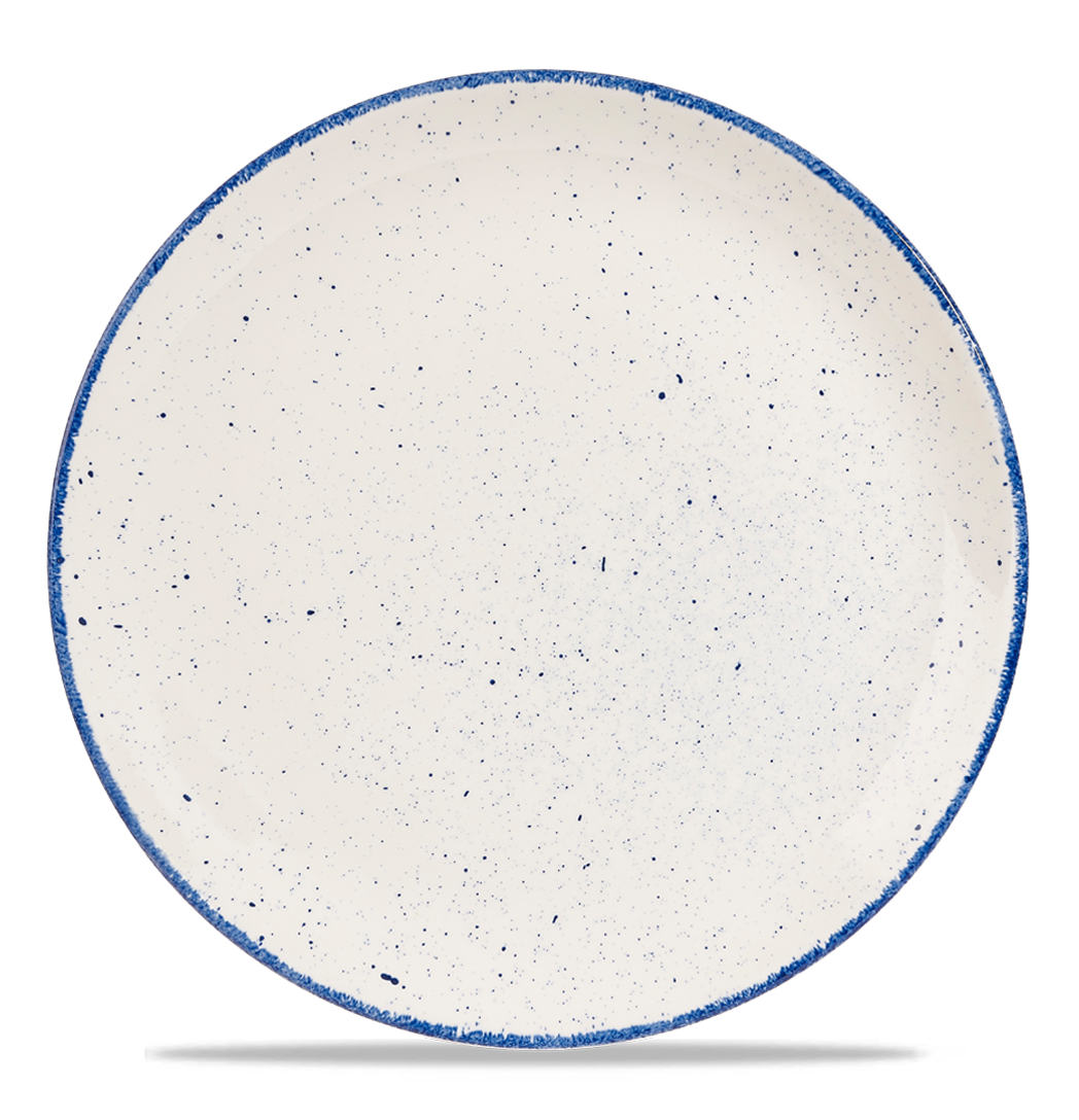 Churchill Super Vitrified Stonecast Hints Indigo Flache Coup Teller, 32,4 cm, 6 Stück