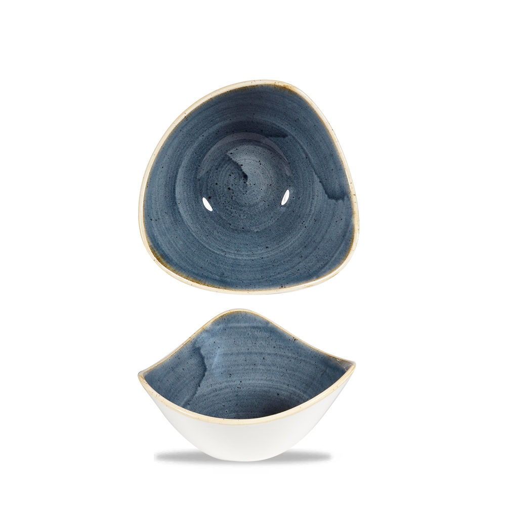 Churchill Super Vitrified Stonecast Blueberry Bowl Dreieck, 15,3 cm / 26 cl, 12 Stück