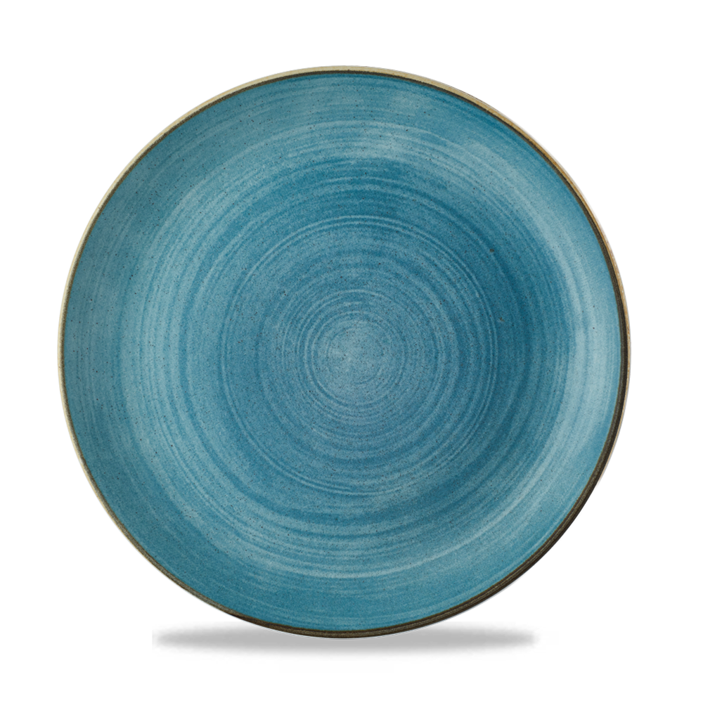Churchill Super Vit Stonecast Raw Flache Coup Teller, 26 cm, 12 Stück, Blau, Rund