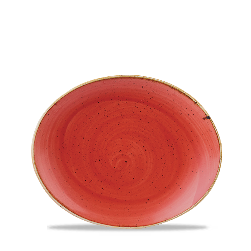 Churchill Super Vitrified Stonecast Berry Red Platte Oval 19,7cm, 12 Stück