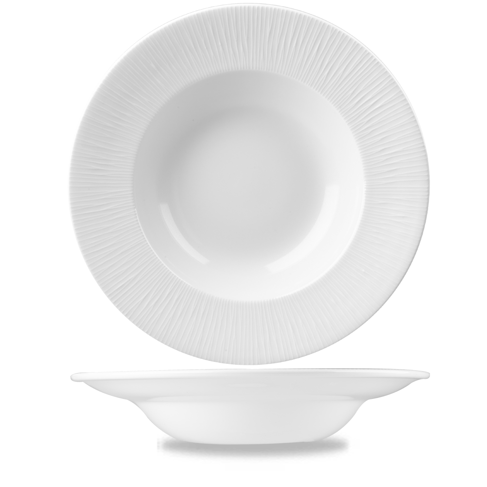Churchill Bambus Tiefenteller, 27,9 cm, 12 Stück, weiß, rund