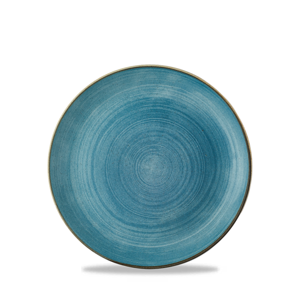 Churchill Super Vit Stonecast Raw Flache Coup Teller, 16,6 cm, 12 Stück, Blau, Rund