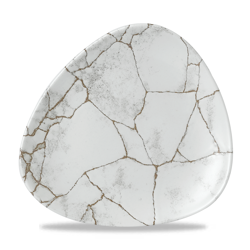 Churchill Super Vitrified Studio Prints Kintsugi Dreiecksteller 19,2 cm, 12 Stück, Agate Grau