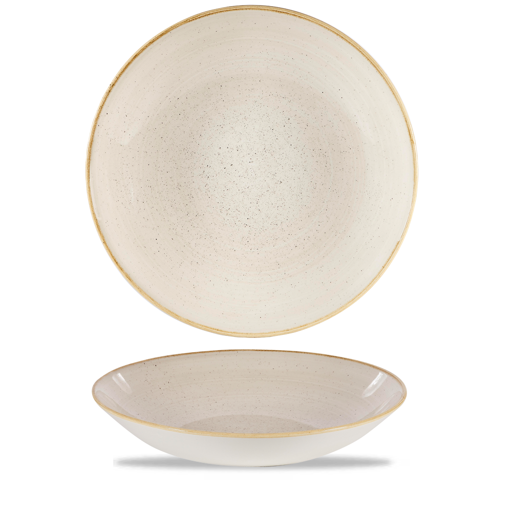 Churchill Super Vitrified Stonecast Nutmeg Cream Teller Tief Coup 31Cm /2,4 Ltr, 6 Stück