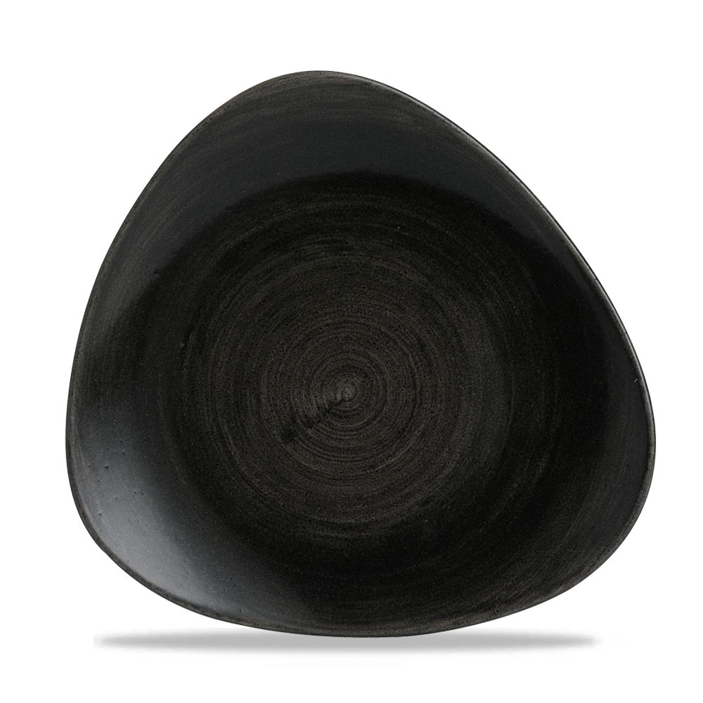 Churchill Super Vitrified Stonecast Patina Iron Black Dreieckige Platte, 26,5 cm, 12 Stück