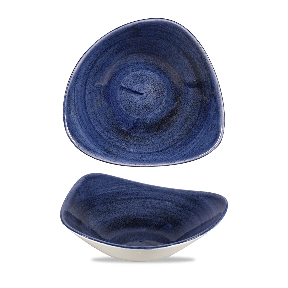 Churchill Super Vitrified Stonecast Patina Cobalt Blue Lbowl Dreieck, 23,5 cm / 60 cl, 12 Stück