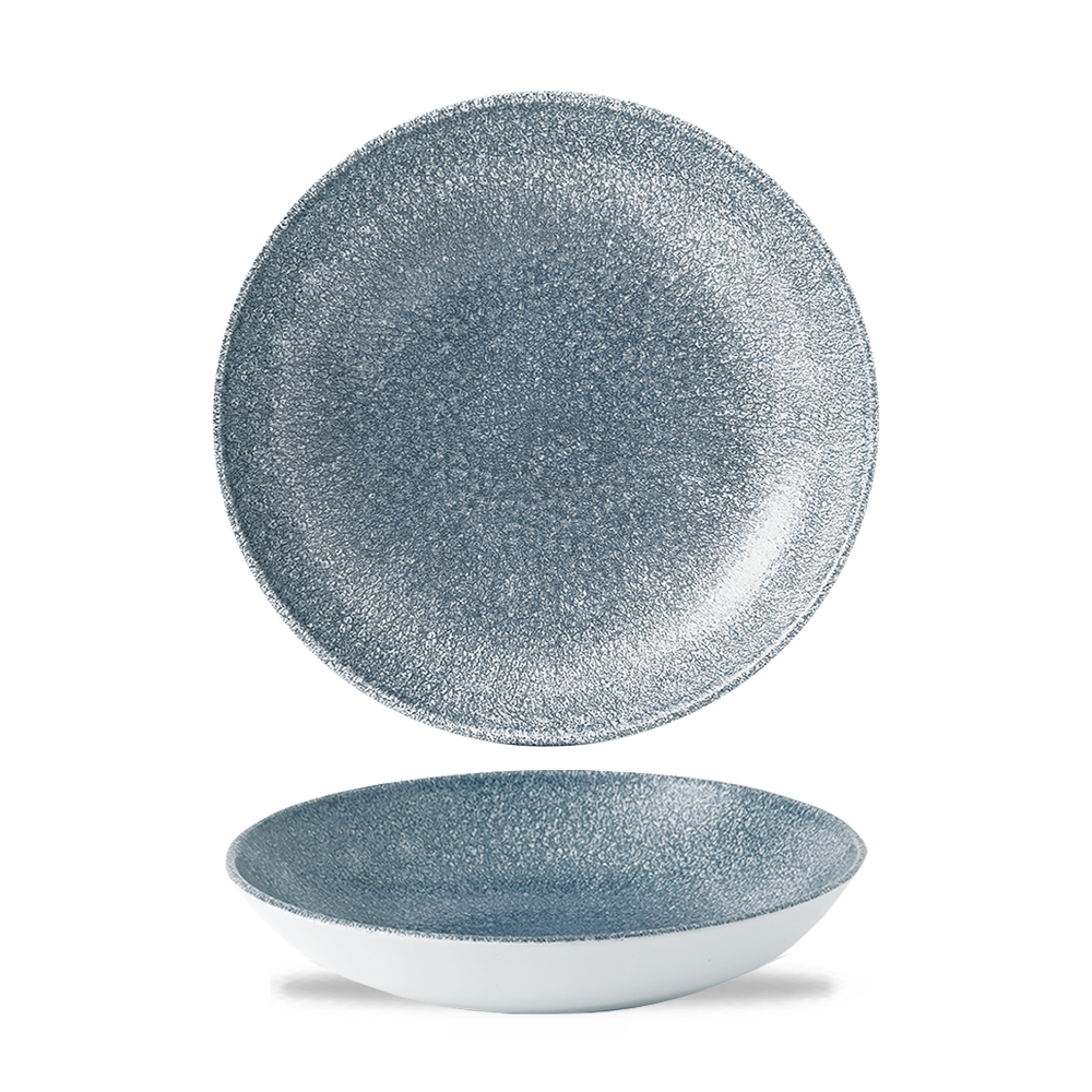 Churchill Super Vitrified Studio Prints Raku Topaz Blue Teller Tief Coup 24,8cm, 12 Stück