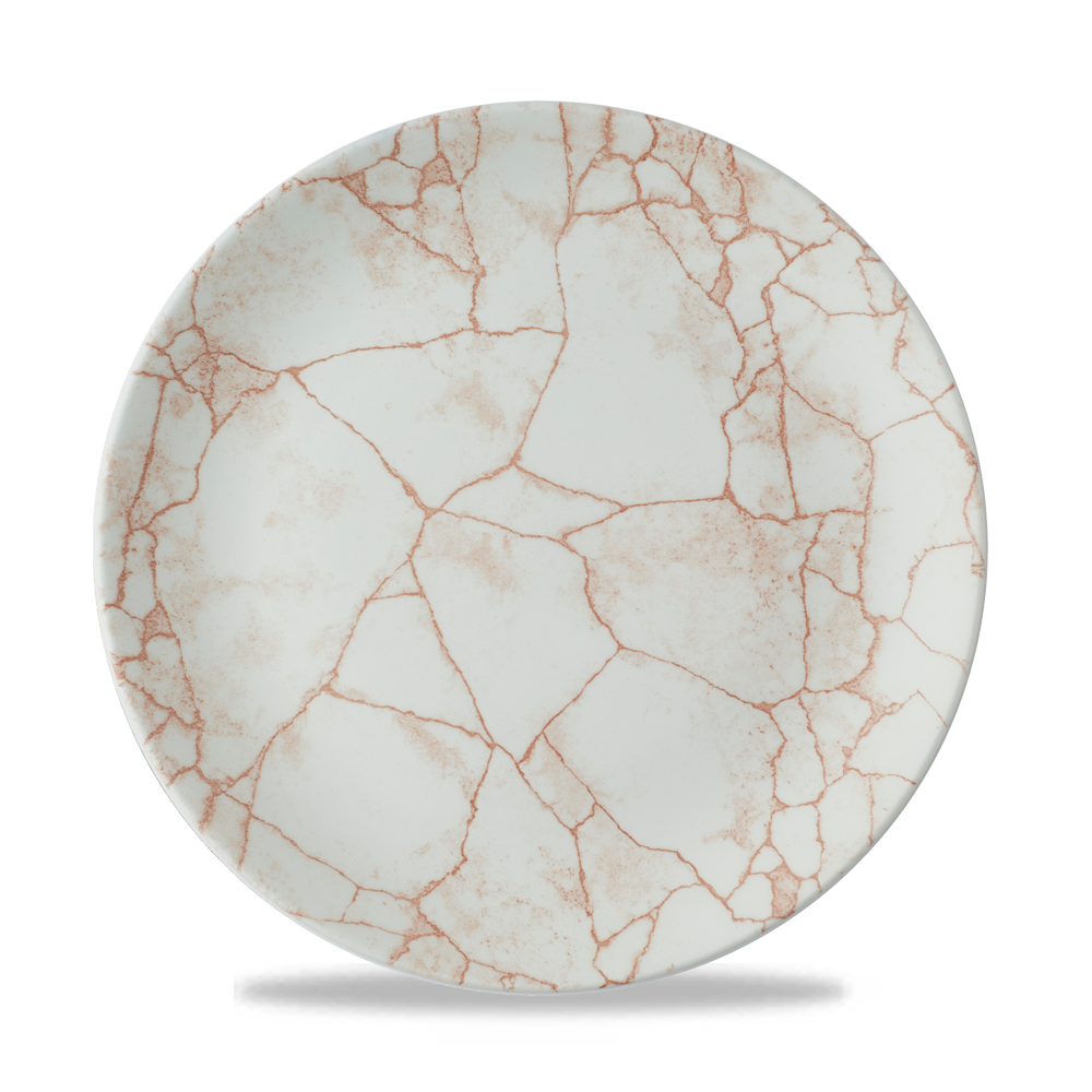 Churchill Super Vit Studio Prints Kintsugi Flache Coup Teller, 26 cm, 12 Stück, Koralle, Rund