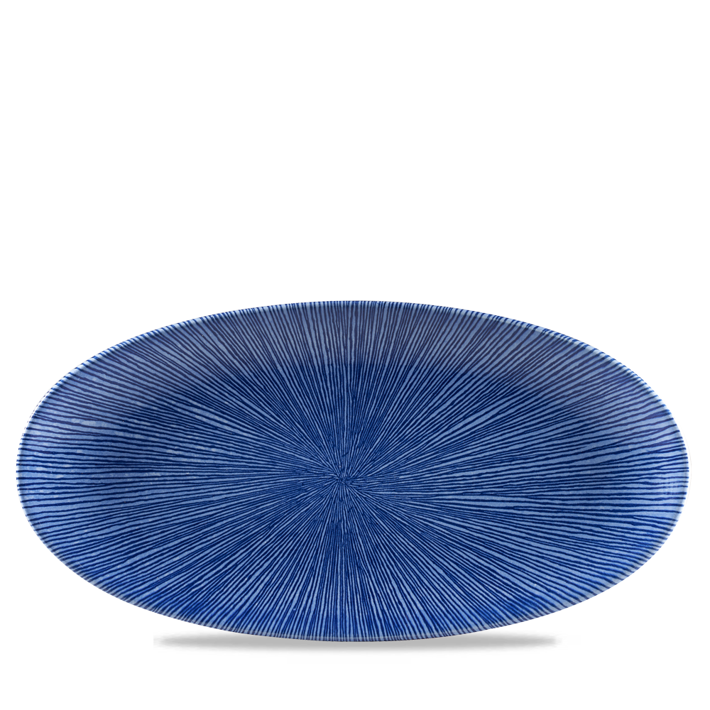 Churchill Studio Prints Agano Blue Oval Chefs Platte 35X17.5Cm, 6 Stück