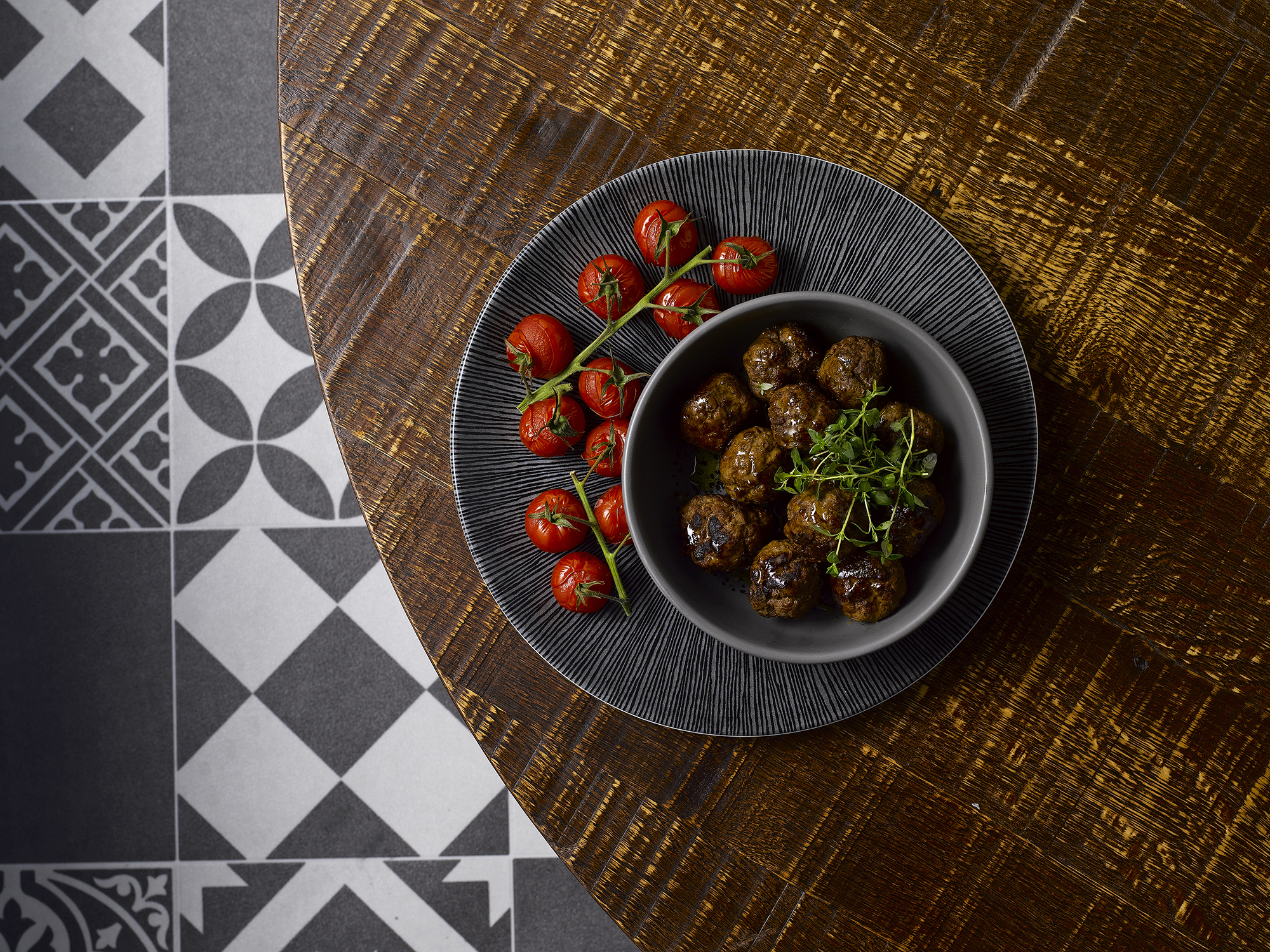 Churchill Studio Prints Agano Black Flache Coup Teller, 26 cm, 12 Stück