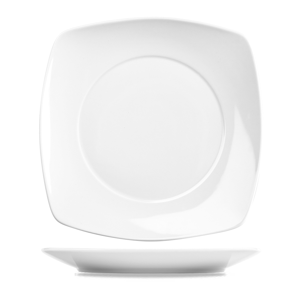 Churchill Art De Cuisine Menu Porcelain Quadratische Platte 30cm, 6 Stück, Weiß, Quadratisch