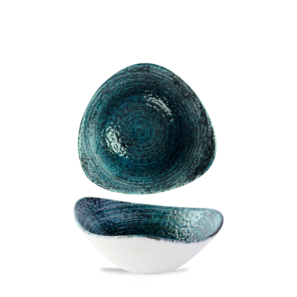 Churchill Super Vitrified Homespun Chroma Blue Bowl Dreieckig 25.3cm, 12 Stück