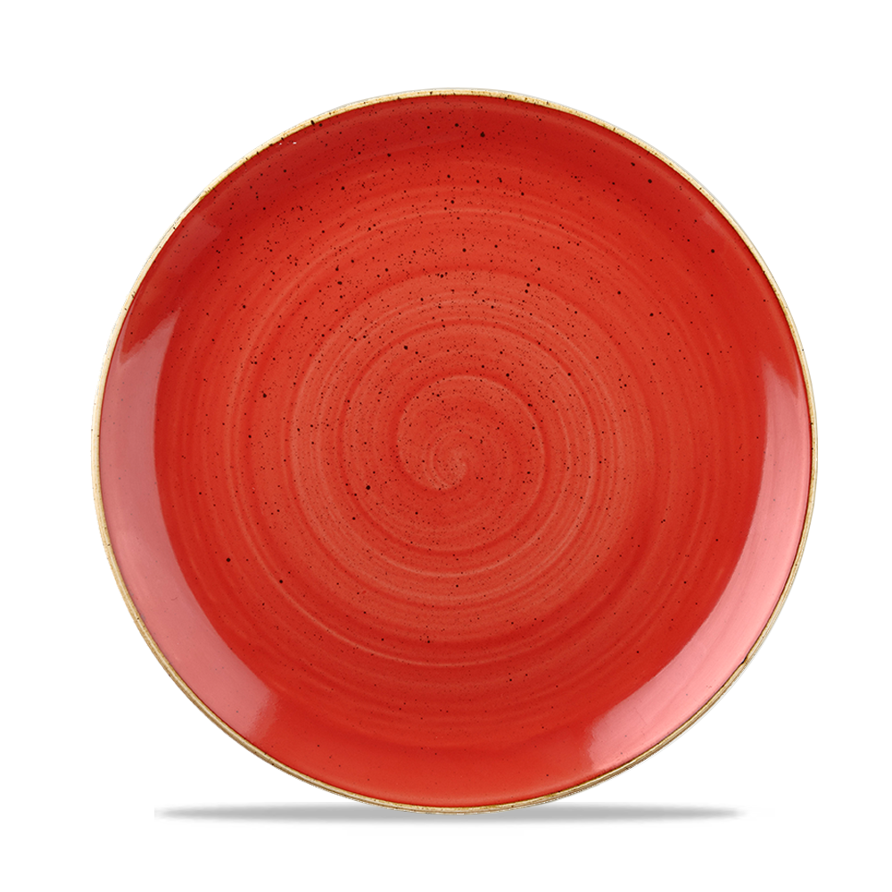 Churchill Super Vitrified Stonecast Berry Red Flache Coup Teller, 21,7 cm, 12 Stück