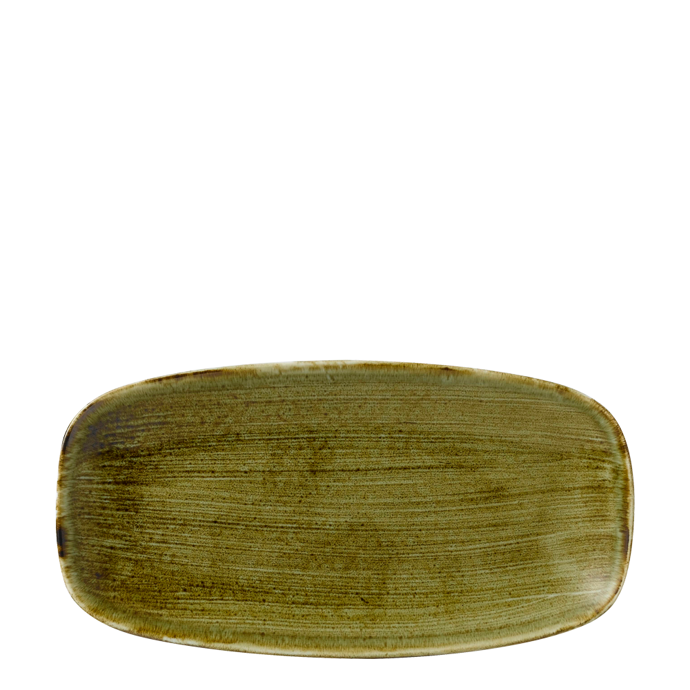 Churchill Super Vitrified Stonecast Plume Green Chefs Oblong Platte 29.8x15.3cm, 12 Stück, Olive Rechteck
