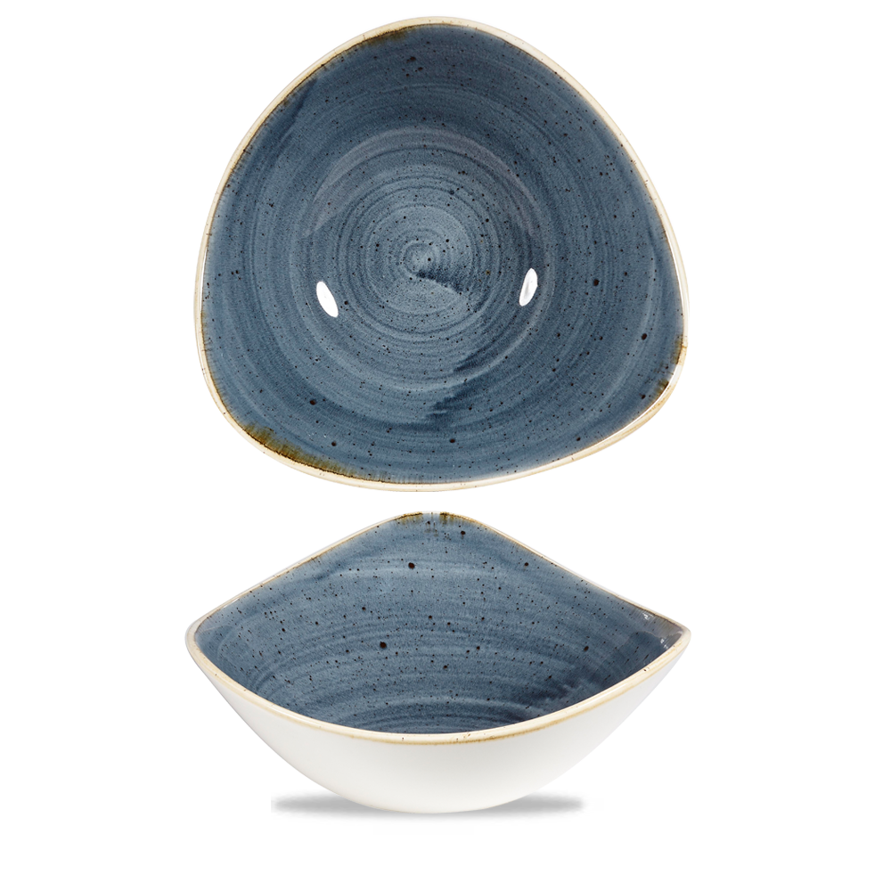 Churchill Super Vitrified Stonecast Blueberry Bowl Dreieck, 23,5 cm / 60 cl, 12 Stück